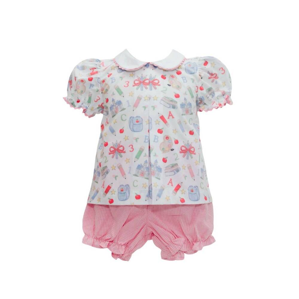 NEW KREWE girl's school days pleat bloomer set in pink
